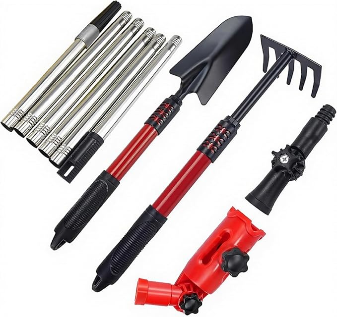 Gutter Cleaning Tools from The Ground, 67in Telescopic Steel Gutter Cleaner with Rake Shovel & 360掳 Rotate Connector for Leaves