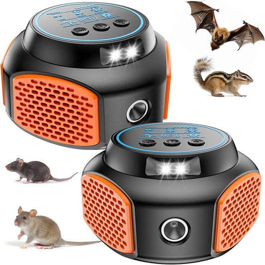 2026 360°Ultrasonic Mouse Repellent Plug in Indoor Pest Control for Rodent Mice Rat Squirrel Bat Roach Spider Ant Bug,Electronic Repellent Device Mouse Traps for Basement House Kitchen Garage(2pack)