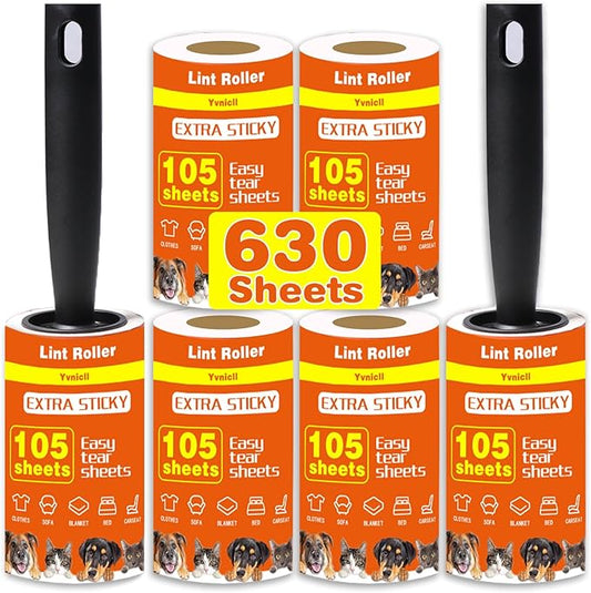 Yvnicll 630 Sheets Extra Sticky Lint Rollers for Pet Hair | Easy Spiral Tear Lint Roller for Clothes and Pet Hair??? Remover for Couch, Furniture and Carpet. by Unknown