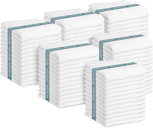 JMR Bulk-Friendly Essentials - Practical Cotton Towels - Economical 22" by 44" Multi-Purpose Towel - Absorbent, Quick-Drying, Soft, Lightweight - Ideal for Pool, Gym, Spa (White) - 72 Pack