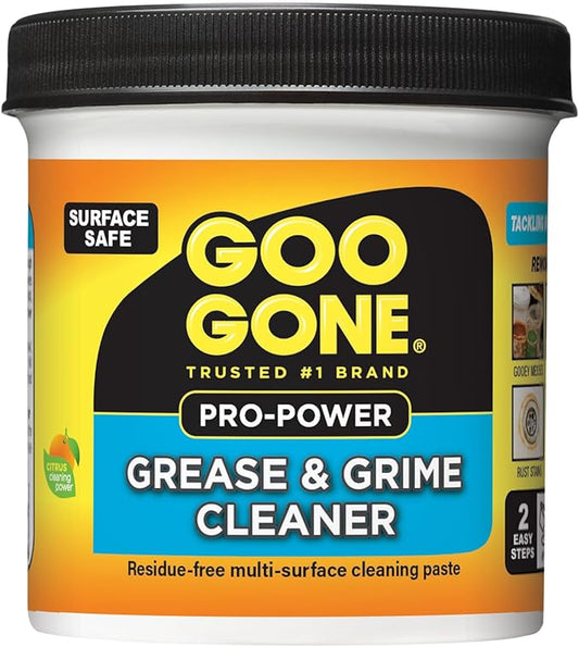 Goo Gone Grease & Grime Cleaner, Multi Purpose Cleaning Paste for Metal, Countertops, Porcelain, Tile, Surface Safe, Removes Gooey Messes, Grease, Rust Stains, Residue Free, 20 oz, Packaging May Vary