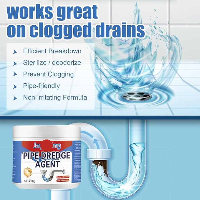 Drain Cleaner - Unclog Kitchen Sink, Bathroom Drain, Toilet, Hair & Grease Remover, Deodorizer, Safe for All Pipes(3PCS)