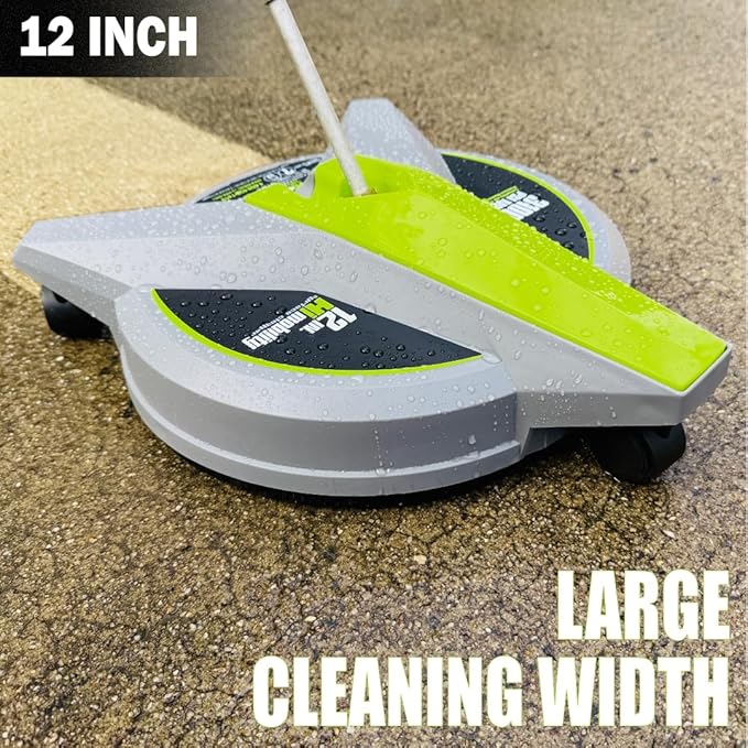 12" Electric Pressure Washer Surface Cleaner with Wheels 3200 PSI Max, Surface Cleaner for Power Washer Attachment for Concrete, Patio, Sidewalk, and Driveways