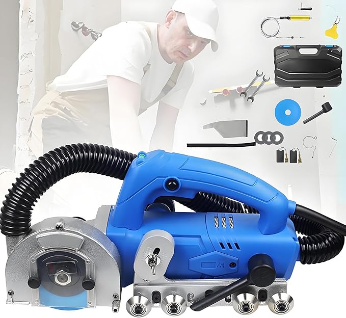 1200W Electric Tile Joint Cleaning Machine - Automatic Grout Cleaner for Ceramic Tiles, Shower & Bathtub Seam Tool, Efficient Gap & Crevice Slotting, Heavy-Duty Floor Cleaner