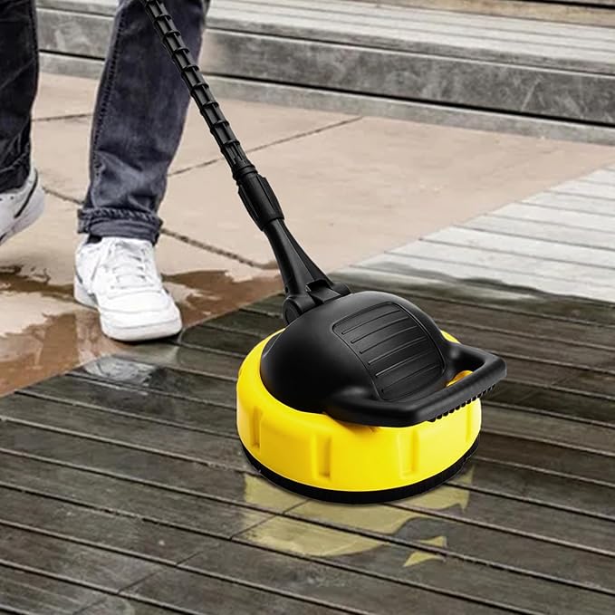 Pressure Washer - Flat Cleaner Attachment with Connector, Rotary Cleaning Tool Outdoor Use, Durable Power Wash Equipment, Splash-Free Design | Accessories for Concrete Decks Patios Walkways