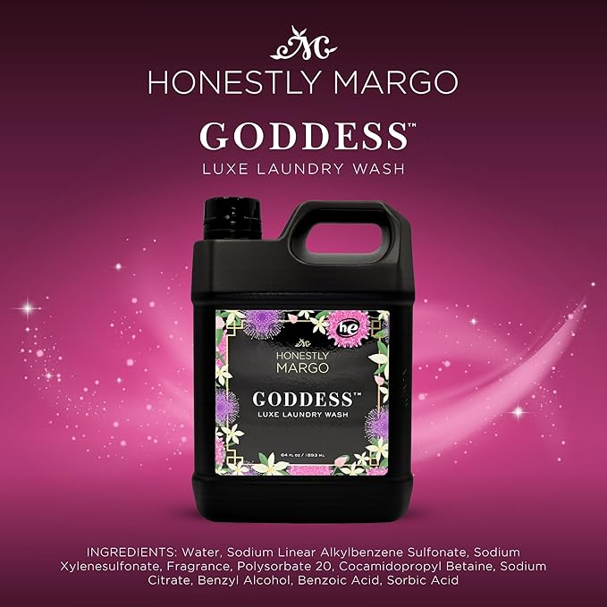 Honestly Margo Luxury Goddess Laundry Wash Detergent (64 Oz) – Women Laundry Detergent Infused With Luxurious Scent Notes, Delicate Laundry Soap, Long Lasting Fragrance – Sulfate and Paraben Free