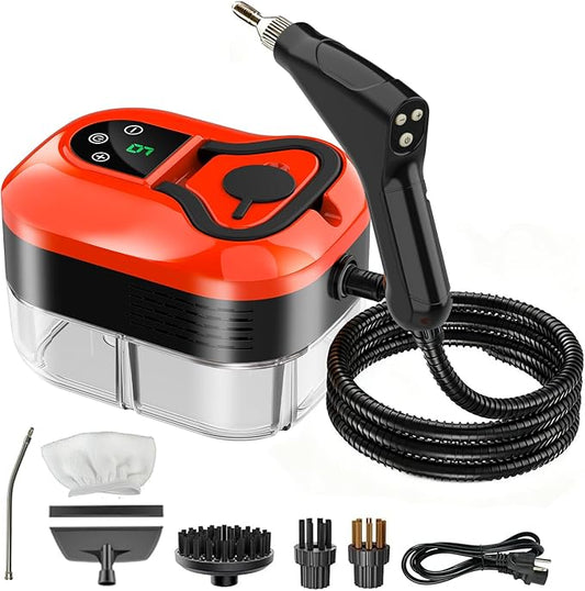 Steam Cleaner for Home & Car - 1200ML Water Tank 15s Heat-Up Portable Steamer for Cleaning, 6 Level Handheld Steam Cleaner for Car Detailing with 6 Accessories for Furniture, Grease, Carpet, Grout