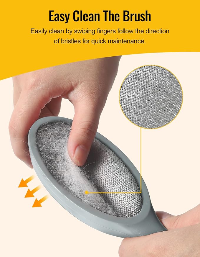 Lint Brush Pet Hair Remover for Clothes, Couches - 2 Pack, Dual Side, Gray - Image 6