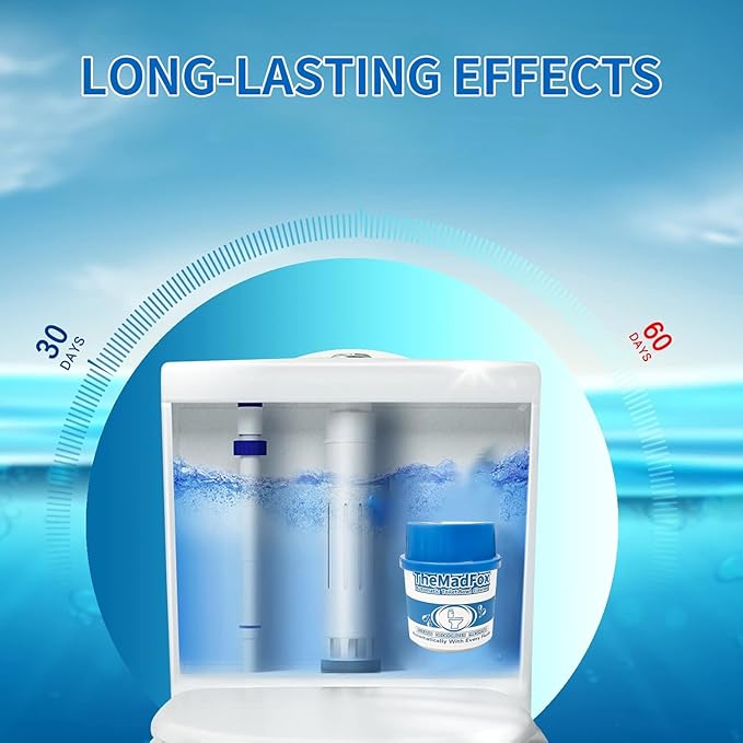 6 Pcs Enzymatic Automatic Toilet Bowl Cleaner Bottles, Long-Lasting Toilet Tank Cleaner for Hard Water Stains & Rings, Septic Safe Toilet Cleaner for Tank Bathroom