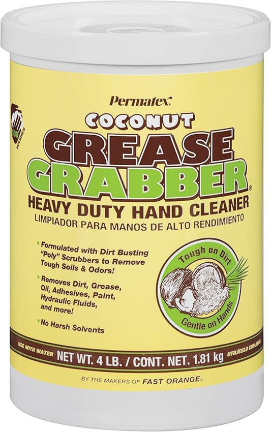 Permatex 14106 Grease Grabber Heavy Duty Coconut Hand Cleaner, 4 lbs.