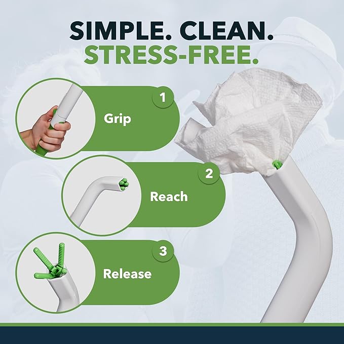 FreedomWand Multipurpose Toilet Aids - Wiping Aid Toileting for Women & Men, Butt Wiper Tool, Toilet Assist Device and Paper Extender, Ideal for Elderly, Disabled and Post Surgery Use - 14.5" Inch