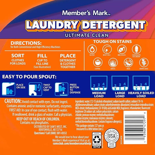 Member's Mark Ultimate Clean Liquid Laundry Detergent (196 oz, 127 loads)