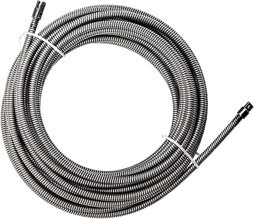POPULO 100FT Drain Cleaner Replacement Cable – 1/2 Inch Heavy-Duty Solid Core Cable for 2" to 4" Pipes – Compatible with POPULO 100FT Drain Cleaning Machine