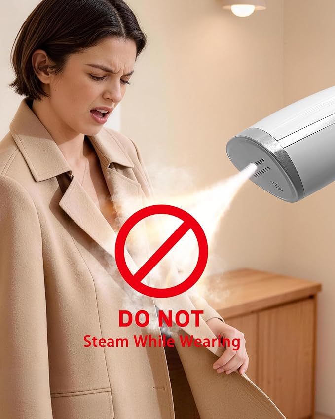 OGHom Portable Travel Handheld Steamer for Clothes, Garment Wrinkle Remover, 1000W Strong Penetrating Fabric Steamer, for Home, Office, Travel (ONLY FOR 120V) -White