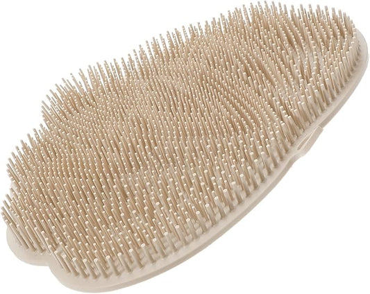 Angoily Wall-Mounted Back Scrubber for Shower Hands-Free Exfoliating Body and Foot Scrubber with Non-Slip Suction Cups TPE Material 11.8X10 Inches