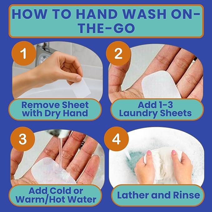 Travel Laundry Detergent Sheets Bundle ?€? 50 Count Hand Wash + 20 Count Machine Wash Laundry Detergent Sheets for Sink Washing in Hotels, Cruises, Camping & Backpacking