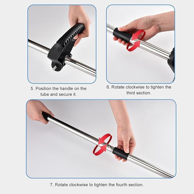 Large Chicken Poop Scooper, Adjustable Long Handle Stainless Steel Chicken Coop Cleaning Tool with Telescopic Push Lock & Non Stick Surface for Cat Litter Sifting Shovel