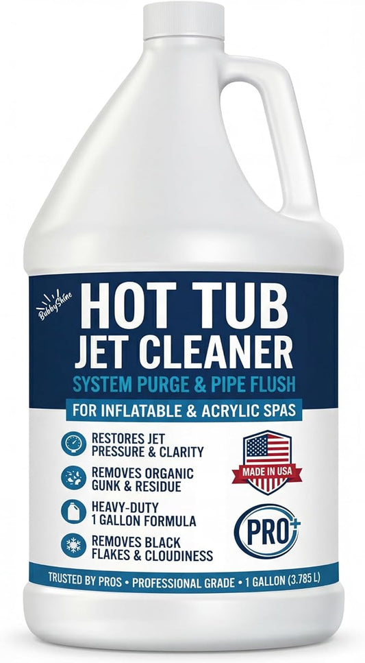 Hot Tub Jet Cleaner - 1 Gallon - Spa Line Flush & Spa System Flush - Jet Tub Cleaner for Jets, Lines & Tubes - Pipe & Line Purge Before Drain Refill - Made in USA - BubbyShine