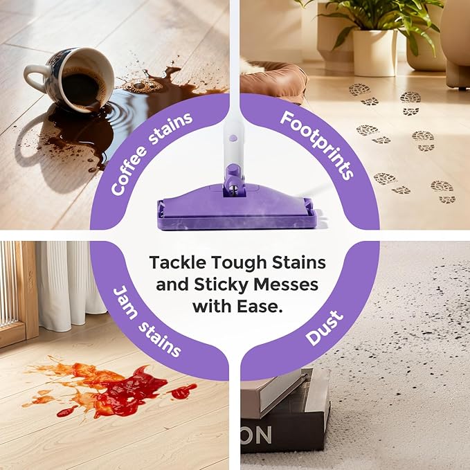 Steam Mops for Floor Cleaning,All-in-One Steam Cleaner for Home with 2 Levels Steam Mode,350ML Tank,23FT Cord, Detachable Handheld Steam Cleaner for Tile,Grout,Furniture,Carpet,Grill,Wall