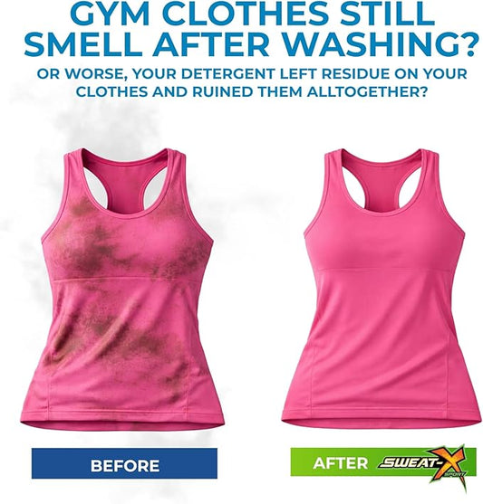 SWEAT X Original Activewear Laundry Detergent Liquid - Natural Washing Detergent for Activewear & Gym Clothes - Non Toxic Laundry Detergent for Sensitive Skin - Concentrated, 45 Loads (2 Bottles)