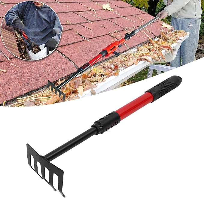 Roof Snow Removal Tool, Multi Angle Gutter Cleaning Tools with 5.57ft Extension Pole High Efficiency Leaves Removal Tool for Roof Gutter