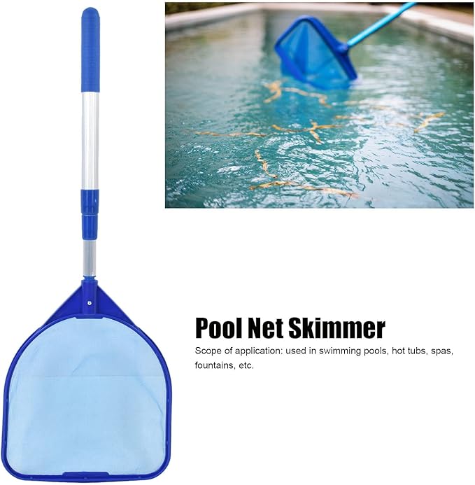 Pool Skimmer Net,Quick Cleanings Three Section Telescopic Rod Pool Cleanings Tools for Hot Tubs Spas Fountains