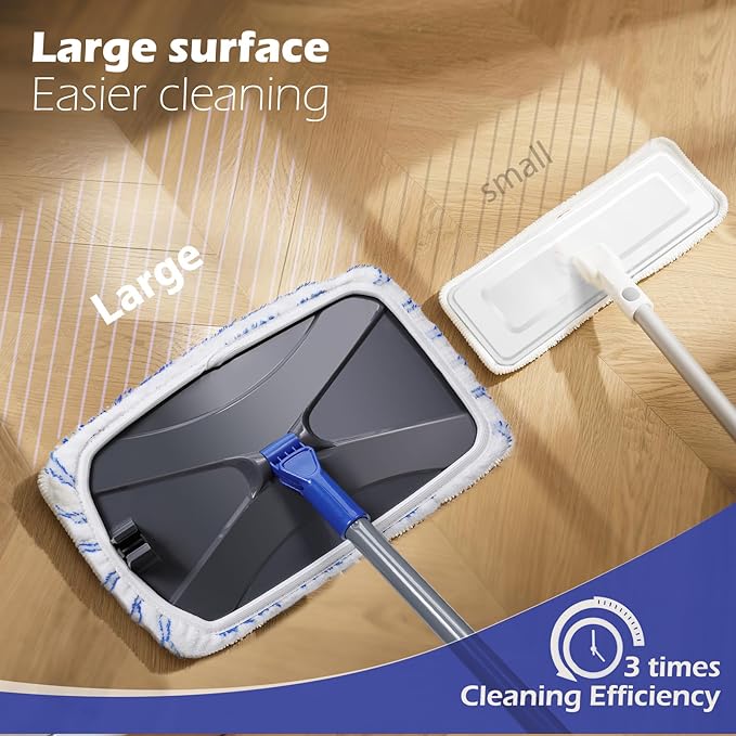 Masthome 36" Commercial Mop with 3 Microfiber Pads &Microfiber Mop for Dry and Wet Use-1 Cleaning Scraper Included- Home & Office Suitable