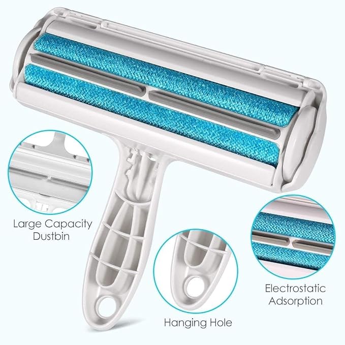 Pet Hair Remover Bundle, Reusable Lint Roller & Pet Hair Remover for Laundry Cat & Dog Fur Remover Set for Laundry Couch, Carpet Bedding & Clothes (Blue) - Image 5
