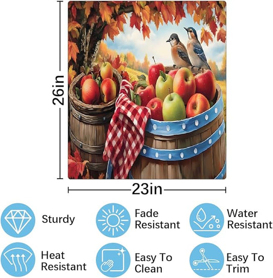 Autumn Bird Maple Apple Dishwasher Magnet Cover for The Front Magnetic Dishwasher Door Covers Dish Washer Sticker Wrap Home Decorative Appliances Panel Decal Kitchen Decor 23" x 26" (Magnetic)