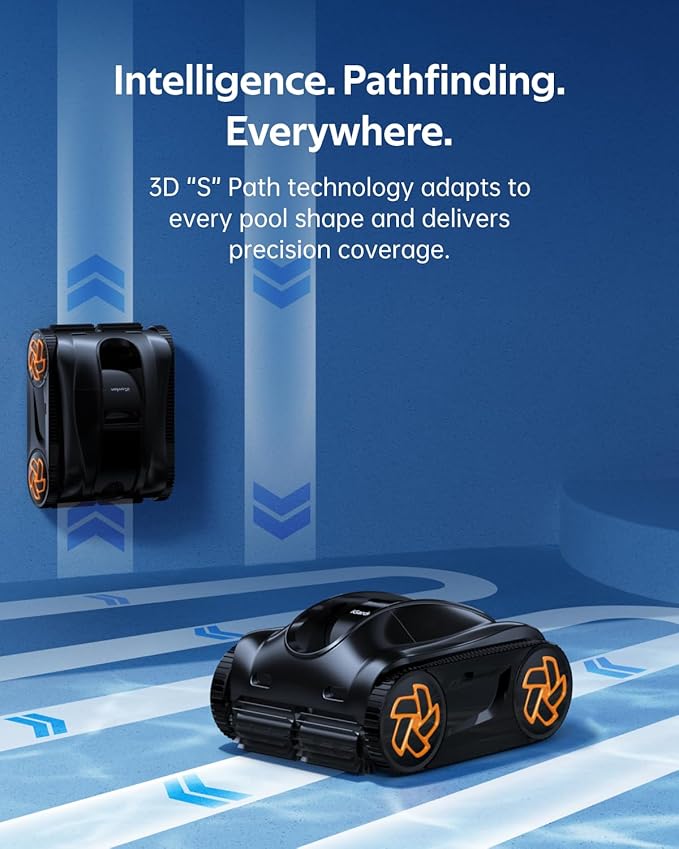 (2025 Upgrade) iGarden Pool Cleaner K80, 8H-Runtime, Robotic Cordless Pool Vacuum for Inground Pools, Smart Navigation, Touchscreen, 5810GPH Turbo Suction, 4L Debris Basket, Auto-Parking