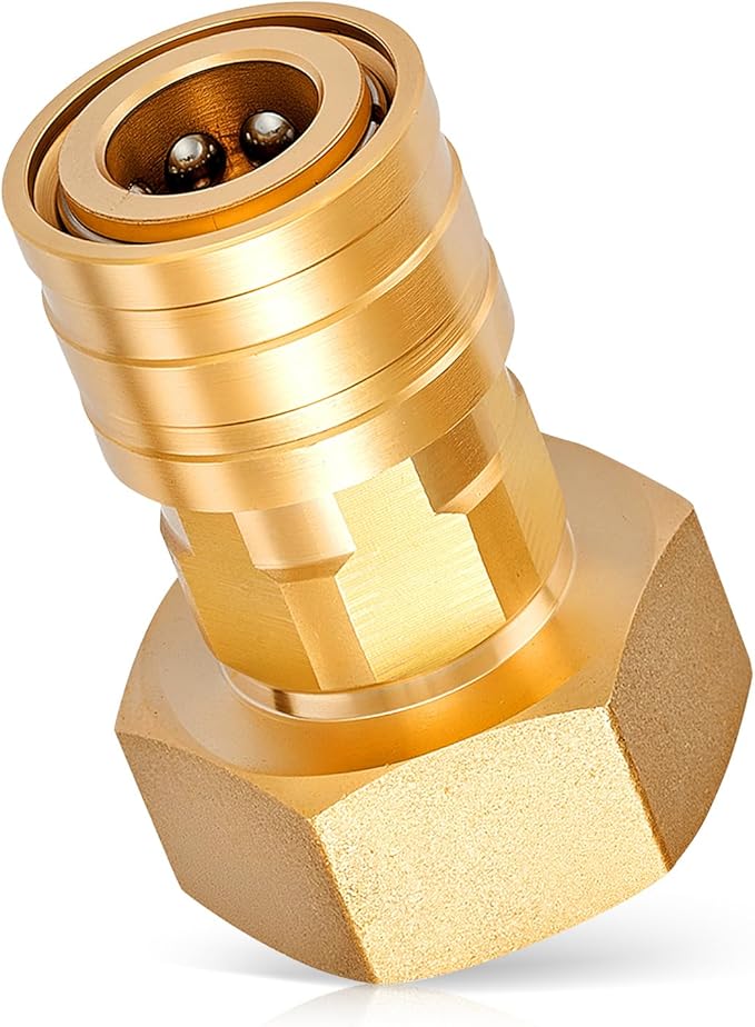 Garden Hose to Pressure Washer Adapter, Lead-Free Brass 3/4" GHT to 1/4" Quick Connect, Turn Hose Into Pressure Washer, Leak-Proof Pressure Washer Hose Adapter for Car Wash,Pets & Watering Flowers