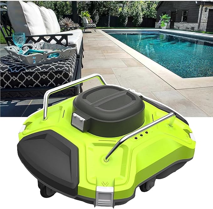 Cordless Robotic Pool Cleaner, Swimming Pool Cleaner Robot Automatic 5000mAh Intelligent Rechargeable Robotic Pool Vacuum Cleaning Electric Equipment Cordless