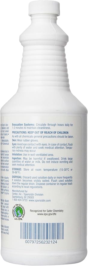 Groom Industries Household Cleaners Sporicidin Enzyme Mold Cleaner Concentrate, 32 Ounce