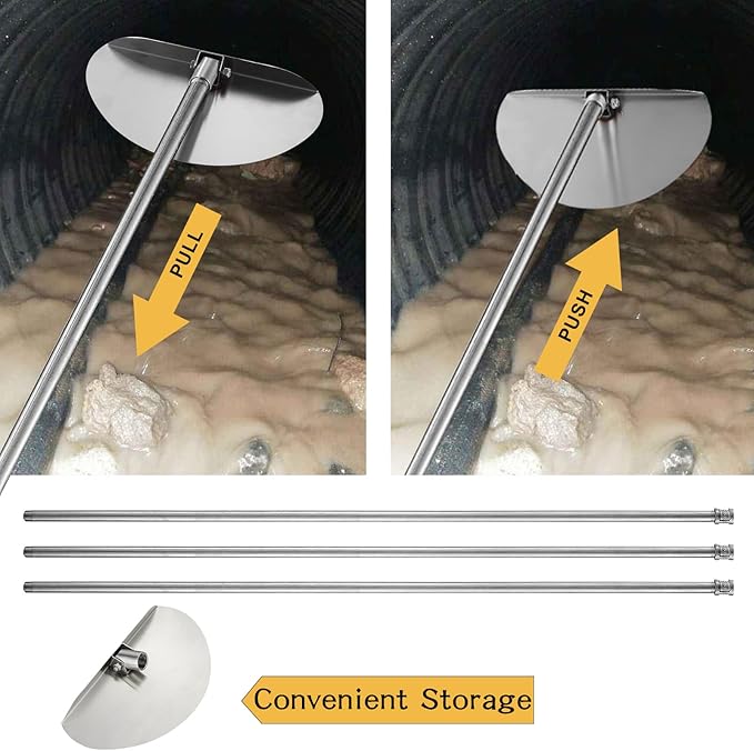Stainless Steel Culvert Cleaning Hand Tool, For cleaning a 14" diameter culvert pipe, this size designed for culvert pipes with 14" I.D (handle is NOT included) Tool is 12 5/8" wide
