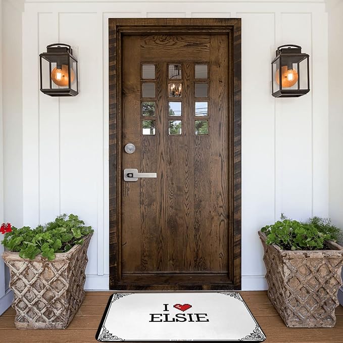 Fall Door Rug I Love Elsie Doormat Indoor Door Mat Non Slip Restroom Decor (Color : Colour, Size : 50X80CM)