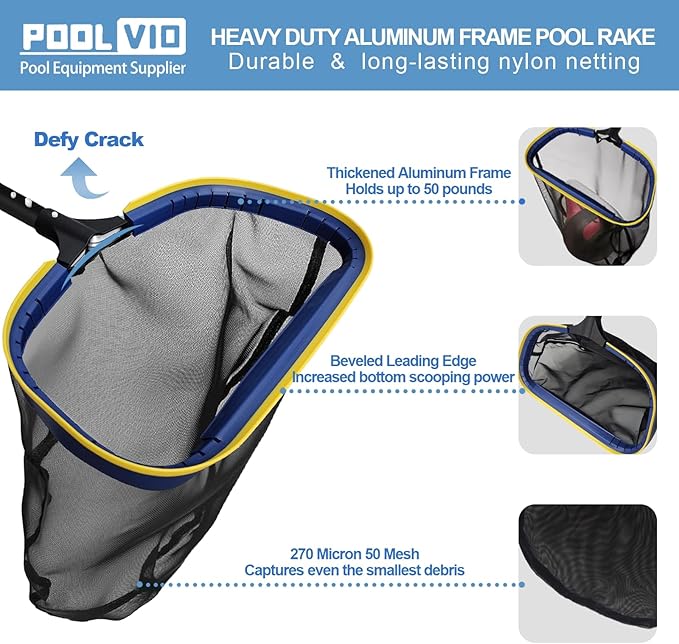 Poolvio Pool Cleaning Kit for Above Ground & Large Inground Pools