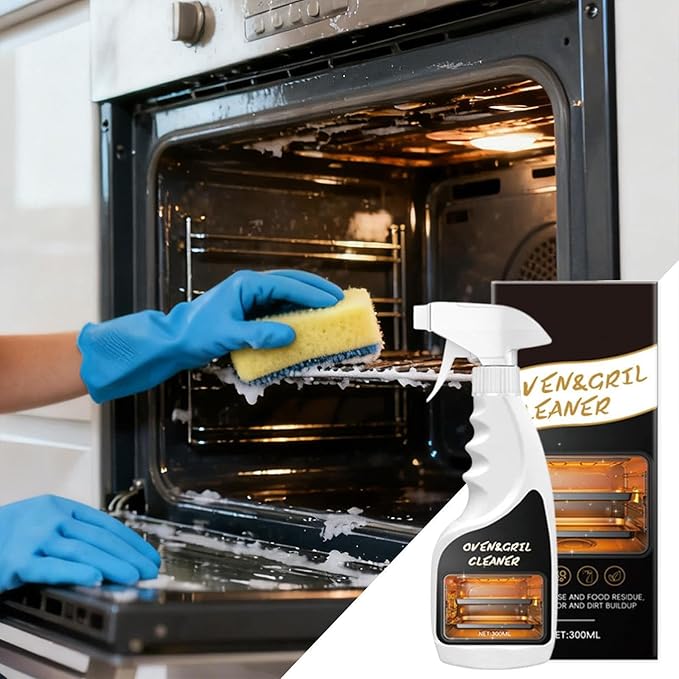 300ml Oven And Grill Cleaner Heavy Duty,Grill Degreaser For Outdoor Grill,Powerful Grease/Carbon/Odor Remover,No Harsh Scrubbing,Multi-Surface Safe,Kitchen Cooking Tools (1, 300ml)