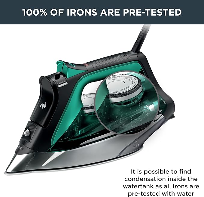 Rowenta Pro Master Stainless Steel Soleplate Steam Iron for Clothes, Anti-Drip Protection, 210 g/min, 400 Microsteam Holes, 1775 Watts Iron Steamer for Clothes, Powerful Steam DW8360
