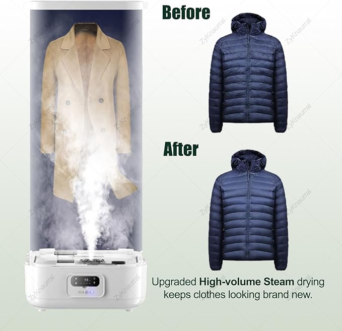 Steam Press Ironing Machine,Portable Dryer with 360° Hot Air Circulation,Intelligent Timing,Automatic Garment Care, for Clothes & Fabric, Quick-Drying Steam