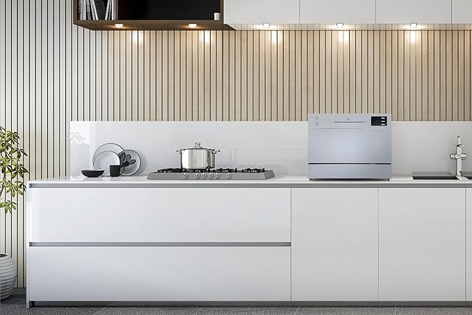 SPT SD-2225DS Countertop Dishwasher with Delay Start & LED, Silver, Silver