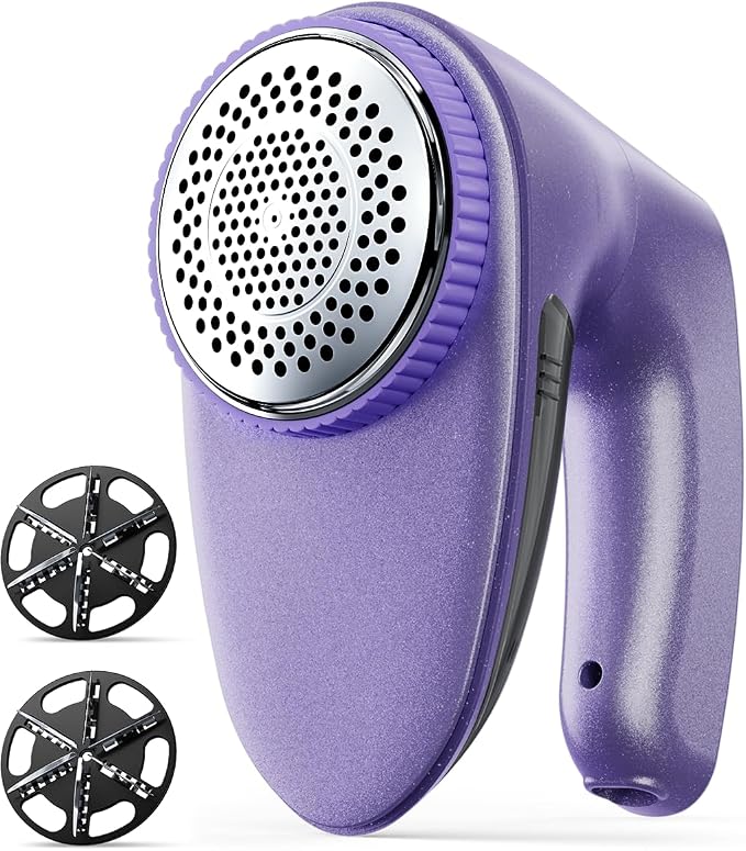 Bymore Fabric Shaver, Lint Shaver, Sweater Shaver for Clothes, Purple | Large 65mm head and six-leaf blades cover more area in fewer passes for fast, even care on sweaters, couches and furniture by Bymore