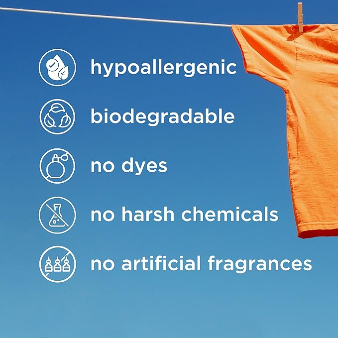 SANZ Hypoallergenic Eco-Friendly Laundry Detergent - Free and Clear for Sensitive Skin, Gentle for Babies, Ultra Concentrated, HE, Dye Free, Superior Cleaning Odor & Stain Remover, 192 Loads (3 Pack)