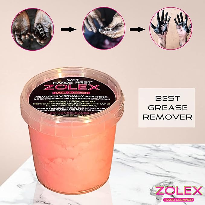 Zolex Water Activated Cherry Hand Cleaner for Hard Working Hands | Stain Remover for Heavy Duty Workers | Grease Remover for Mechanics and Industrial Workers - Non-Toxic Petroleum Free (Personal-Sized 4 oz Tubs)