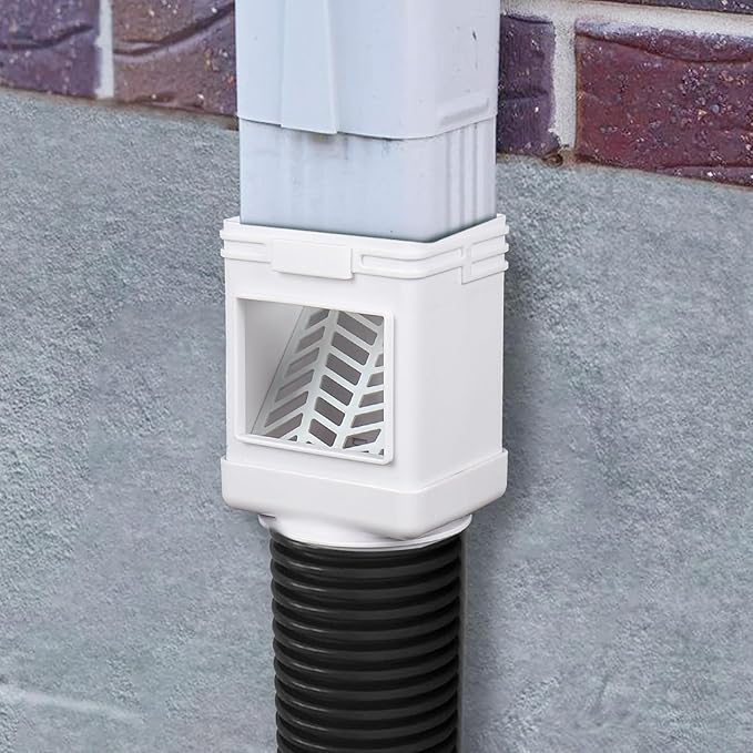 Downspout Filter,Leaf Removers,Downspout Screen Filters, 2X3 and 3X4 drainpipe, (2-pack white)