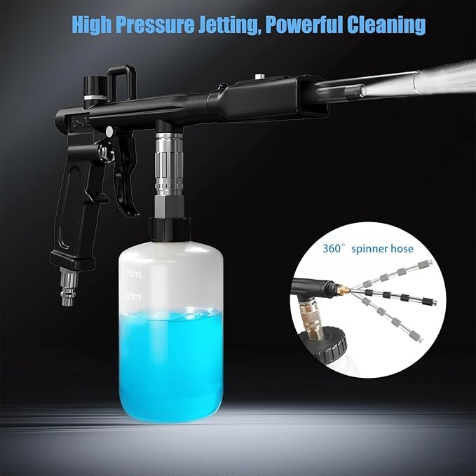 Car Cleaning Gun, Auto Interior Cleaning Detailing Air Blow Gun, High Pressure Car Cleaning Tool for Car Roof, Upholstery Seats, Carpets, Works with Air Compressor, Dual Mode