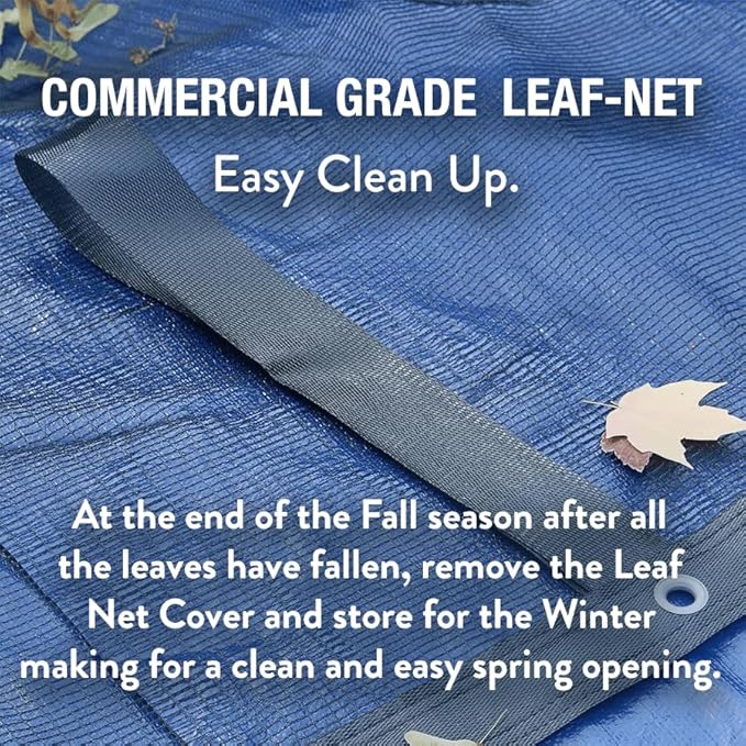 Doheny’s Professional Grade Leaf Nets for Above Ground Pools – 26' Round – Makes Clean-Ups Fast – Lightweight, Versatile & Durable – Keeps Leaves Out