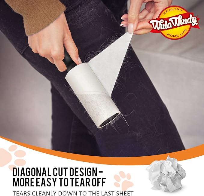 WulaWindy Extra Sticky Lint Rollers for Pet Hair, 1260 Sheets, 4 Handles | Extra-sticky lint rollers with 1260 sheets and 4 reusable handles for pet hair, lint and dust on clothes and furniture. - Image 5