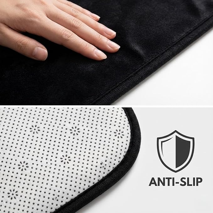 Black Get Naked Memory Foam Bath Mat 32x20 Inch, Funny Bathroom Rugs, Cute Dorm, Apartment Decor, Soft Non Slip Absorbent Mats for Shower, Vanity