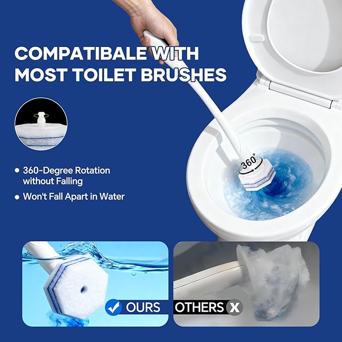 80 PCS Toilet Wand Refills Fits for Clorox Toilet Wand,Upgrade 5-Layer Disposable Bowl Cleaner Refills for Bathroom Cleaning,3X Cleaning Power,No Falling Apart