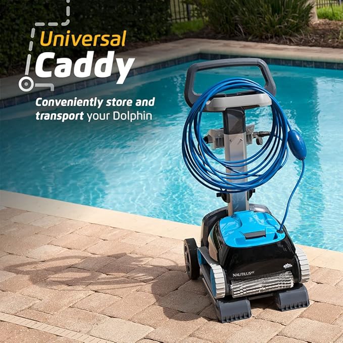 Dolphin Nautilus CC Automatic Robotic Pool Vacuum Cleaner, Always Cleaning, Never Charging, Includes Caddy for Easy Transport and Storage, Ideal for In-Ground Pools up to 33 FT in Length